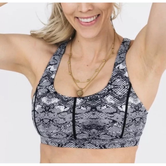 Zyia Active Light n Tight Adjustable Sports Bra Cobra Metallic Size XXL - Picture 1 of 6